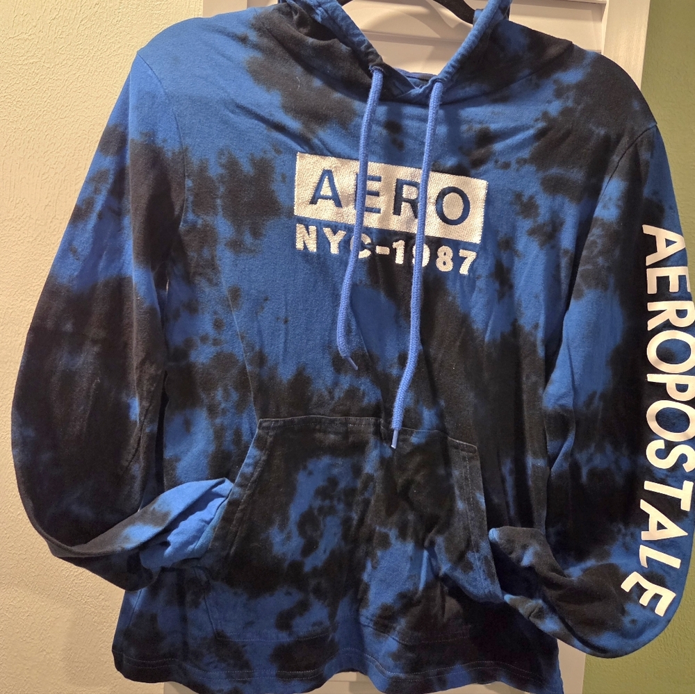 Aéropostale Aero New York Logo Tie-Dye Pullover Hoodie Small